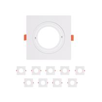 Kit 10 Spot De Embutir Quadrado Plano Direcionavel Mr16 Brc Opus