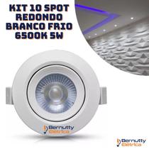 Kit 10 Spot De Led 5w Branco Frio 6500k Redondo Direcionável Bivolt 110v/220v