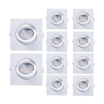 Kit 10 Spot de Led Embutir Alltop Par20 Quadrado 7W Bivolt Taschibra