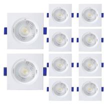 Kit 10 Spot De Led Embutir Slim Mr16 Quadrado 6w Bivolt 3000k Quente Kit 10 Spot De Led Embutir Slim Mr16 Quadrado 6w Bivolt 3000k Quente