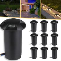 Kit 10 Spot Embutido De Chão Balizador 4 Fachos Led 1w 3000k