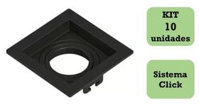 Kit 10 Spot Embutido Recuado Dicróica MR16 Para Teto Direcionável Moon Preto