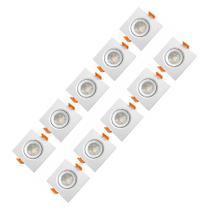 Kit 10 Spot Embutir LED 5W Quadrado 6500K Branca Frio 9x9cm Kit 10 Spot Embutir LED 5W Quadrado 6500K Branca Frio 9x9cm