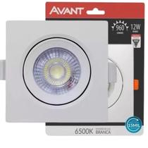 Kit 10 Spot Led 12w Quadrado Embutir Gesso Teto Direcionável