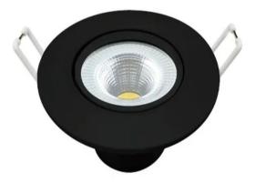 Kit 10 Spot Led 5w Redondo Embutir Branco Frio 9x9cm Preto Kit 10 Spot Led 5w Redondo Embutir Branco Frio 9x9cm Preto
