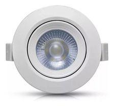 Kit 10 Spot Led Cob 7w Dicróica Direcionável Redondo Embutir 6000k bivolt