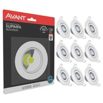 Kit 10 Spot Led Cob Embutir Redondo 12W Supimpa Avant 6500k