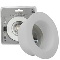 Kit 10 Spot Led Comfort Redondo Recuado 5w Branco Quente 2700K