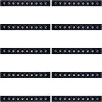 Kit 10 spot led downlight sobrepor 20w 10 leds 3000k branco quente preto embuled