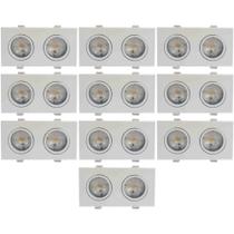 KIT 10 SPOT LED DUPLO DIRECIONAVEL EMBUTIR 10W 3000k BRANCO QUENTE GALAXY