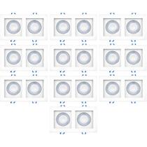 Kit 10 spot led duplo direcionavel recuado embutir branco 10w branco quente 3000k ctb