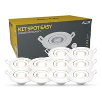 Kit 10 Spot Led Embutir 7w 3000k Branco Quente 110v/220v Bivolt Redondo Branco Cod: ALUT000604 Alut