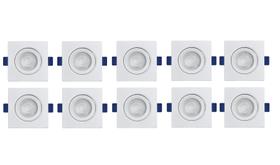 Kit 10 Spot LED Embutir Black+ Decker 3W Luz Branca 6500K Quadrado Kit 10 Spot LED Embutir Black+ Decker 3W Luz Branca 6500K Quadrado