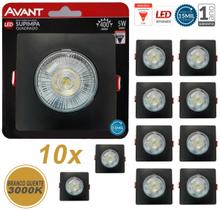 Kit 10 Spot Led Embutir Direcionável Quadrado Quente Frio