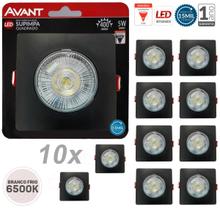 Kit 10 Spot Led Embutir Direcionável Quadrado Quente Frio