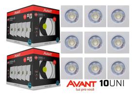 Kit 10 Spot Led Embutir Quadrado 5w 4000k Luz Branca Neutra