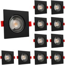 Kit 10 Spot Led Embutir Quadrado 5W Branco Frio 6500k Bivolt Preto - Iluminação Moderna e Econômica Kit 10 Spot Led Embutir Quadrado 5W Branco Frio 6500k Bivolt Preto - Iluminação Moderna e Econômica