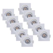 Kit 10 Spot LED Embutir Quadrado Alltop MR16 5W 38º 3000K - Taschibra Kit 10 Spot LED Embutir Quadrado Alltop MR16 5W 38º 3000K - Taschibra
