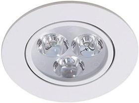 Kit 10 Spot Led Embutir Redondo Direcionável 3W Branco 6500K - Giganteeletro