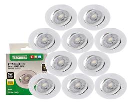 Kit 10 Spot Led Neo Mr16 Embutir Redonda 5w Taschibra 3000k Kit 10 Spot Led Neo Mr16 Embutir Redonda 5w Taschibra 3000k