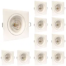 Kit 10 Spot Led Quadrado Direcional 12W Branco Frio 6500k Bivolt - Iluminação Moderna e Econômica Kit 10 Spot Led Quadrado Direcional 12W Branco Frio 6500k Bivolt - Iluminação Moderna e Econômica