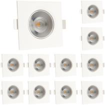 Kit 10 Spot Led Quadrado Direcionável 5W 4000K Bivolt Neutro - Design Sofisticado e Baixo Consumo