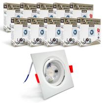 Kit 10 Spot Led Quadrado Embutir 7w Luz Branca Neutra 4000k