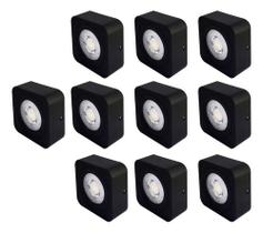 Kit 10 Spot Led Quadrado Fixo Sobrepor 5w 3 Opções De Luz