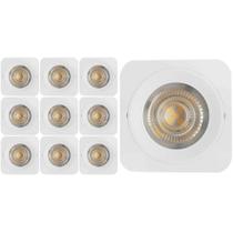KIT 10 SPOT LED QUADRADO FIXO SOBREPOR 5W BRANCO NEUTRO 4000k BIV EMBULED