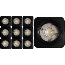 KIT 10 SPOT LED QUADRADO FIXO SOBREPOR 5W BRANCO QUENTE 3000k PRETO BIV KIAN KIT 10 SPOT LED QUADRADO FIXO SOBREPOR 5W BRANCO QUENTE 3000k PRETO BIV KIAN