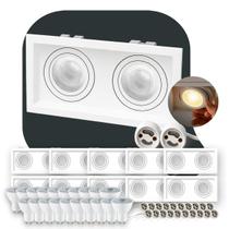 Kit 10 Spot Led Recuado Duo Embutir Branco Frio Gu10/MR16 Quadrado Branco ALUT000657-6500k-10 Alut
