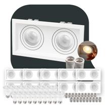 Kit 10 Spot Led Recuado Duo Embutir Branco Frio Par20 Quadrado Branco ALUT000658-6500k-10 Alut Kit 10 Spot Led Recuado Duo Embutir Branco Frio Par20 Quadrado Branco ALUT000658-6500k-10 Alut