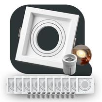 Kit 10 Spot Led Recuado Embutir E27/Par20 Quadrado Branco Policarbonato ALUT000652-10 Alut By Avant Kit 10 Spot Led Recuado Embutir E27/Par20 Quadrado Branco Policarbonato ALUT000652-10 Alut By Avant