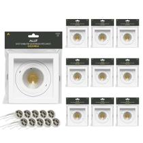 Kit 10 Spot Led Recuado Embutir Gu10/MR16 Quadrado Branco Policarbonato ALUT000651-5 Alut By Avant