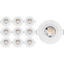 KIT 10 SPOT LED REDONDO DIRECIONAVEL EMBUTIR 5W BRANCO NEUTRO 4000k BIVOLT GALAXY KIT 10 SPOT LED REDONDO DIRECIONAVEL EMBUTIR 5W BRANCO NEUTRO 4000k BIVOLT GALAXY