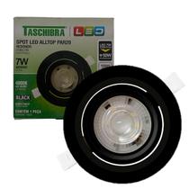 Kit 10 Spot Led Redondo Preto Embutir 7w Branco Neutro 4000K