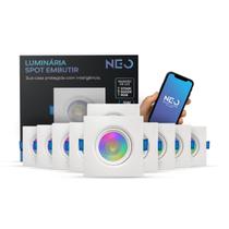 Kit 10 Spot Led Smart Wi-fi 2.4 GHz Embutir 5w RGB 110v/220v Quad Branco Cod:291990770-10 Neo Avant
