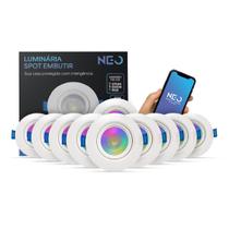 Kit 10 Spot Led Smart Wi-fi 2.4 GHz Embutir 5w RGB 110v/220v Red Branco Cod:291990761-10 Neo Avant Kit 10 Spot Led Smart Wi-fi 2.4 GHz Embutir 5w RGB 110v/220v Red Branco Cod:291990761-10 Neo Avant