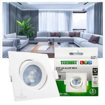 Kit 10 Spot LED Taschibra AllTop Embutir Quadrado MR16 5W 38