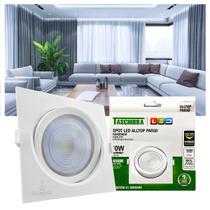 Kit 10 Spot LED Taschibra AllTop Quadrado Embutir PAR30 10W 45