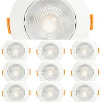 Kit/10 Spot Lumier LED 5w 3000K Embutir Direcionável Redondo Bivolt