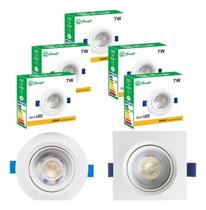 Kit 10 Spot Luminária 7w Qd Rd Frio 6500k Quente 3000k