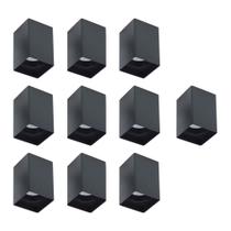 Kit 10 spot para lampada dicroica mr16 quadrado sobrepor preto galaxy Kit 10 spot para lampada dicroica mr16 quadrado sobrepor preto galaxy
