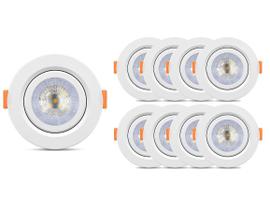 Kit 10 Spot Redondo 5w Cob Direcionável Bivolt Teto VRS Lighting