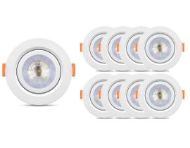 Kit 10 Spot Redondo 5w Cob Direcionável Bivolt Teto VRS Lighting Kit 10 Spot Redondo 5w Cob Direcionável Bivolt Teto VRS Lighting