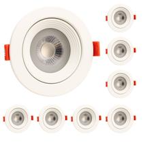 Kit 10 Spot Redondo LED 6500K 12W Branco-Frio Direcionável Embutir Alta Eficiência Kit 10 Spot Redondo LED 6500K 12W Branco-Frio Direcionável Embutir Alta Eficiência