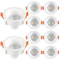 Kit 10 Spot Redondo Led 6W Recuado Embutir MR16 Branco 6500K Branco Frio Bivolt Kit 10 Spot Redondo Led 6W Recuado Embutir MR16 Branco 6500K Branco Frio Bivolt