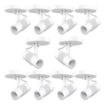 Kit 10 spot sobrepor direcionavel para 1 lampada e27 branco avant