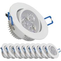 Kit 10 Spot Super Led 3w Lampada Direcionável Branco