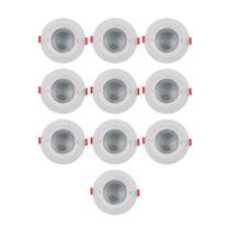 Kit 10 Spots De Embutir Led 3000K~3500K Direcionável Redondo Dicróica Bivolt 5W